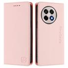 For OnePlus 13R / Ace 5 / Ace 5 Pro RC01 Dual-Folded Magnetic Suction RFID Leather Phone Case(Pink) - 2