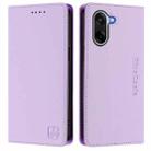 For OnePlus Ace 5 Racing RC01 Dual-Folded Magnetic Suction RFID Leather Phone Case(Light Purple) - 2