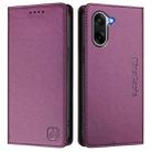 For OnePlus Ace 5 Racing RC01 Dual-Folded Magnetic Suction RFID Leather Phone Case(Violet) - 2