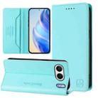 For OnePlus Nord 4 5G Global RC01 Dual-Folded Magnetic Suction RFID Leather Phone Case(Mint Green) - 1