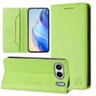 For OnePlus Nord 4 5G Global RC01 Dual-Folded Magnetic Suction RFID Leather Phone Case(Grass Green) - 1