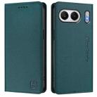 For OnePlus Nord 4 5G Global RC01 Dual-Folded Magnetic Suction RFID Leather Phone Case(Dark Green) - 2