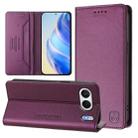 For OnePlus Nord 4 5G Global RC01 Dual-Folded Magnetic Suction RFID Leather Phone Case(Violet) - 1