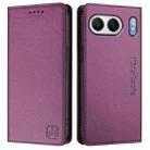 For OnePlus Nord 4 5G Global RC01 Dual-Folded Magnetic Suction RFID Leather Phone Case(Violet) - 2