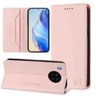 For Honor 50 Lite RC01 Dual-Folded Magnetic Suction RFID Leather Phone Case(Pink) - 1