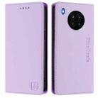 For Honor 50 Lite RC01 Dual-Folded Magnetic Suction RFID Leather Phone Case(Light Purple) - 2