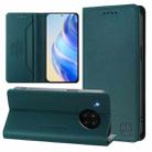 For Honor 50 Lite RC01 Dual-Folded Magnetic Suction RFID Leather Phone Case(Dark Green) - 1