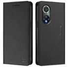 For Honor 50 Pro RC01 Dual-Folded Magnetic Suction RFID Leather Phone Case(Black) - 2