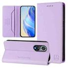 For Honor 50 Pro RC01 Dual-Folded Magnetic Suction RFID Leather Phone Case(Light Purple) - 1