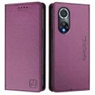 For Honor 50 Pro RC01 Dual-Folded Magnetic Suction RFID Leather Phone Case(Violet) - 2