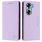 For Honor 60 RC01 Dual-Folded Magnetic Suction RFID Leather Phone Case(Light Purple) - 2