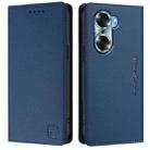 For Honor 60 RC01 Dual-Folded Magnetic Suction RFID Leather Phone Case(Dark Blue) - 2