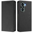 For Honor 60 Pro RC01 Dual-Folded Magnetic Suction RFID Leather Phone Case(Black) - 2