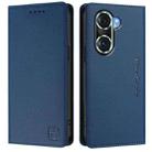 For Honor 60 Pro RC01 Dual-Folded Magnetic Suction RFID Leather Phone Case(Dark Blue) - 2