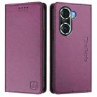 For Honor 60 Pro RC01 Dual-Folded Magnetic Suction RFID Leather Phone Case(Violet) - 2