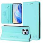 For Honor 60 SE RC01 Dual-Folded Magnetic Suction RFID Leather Phone Case(Mint Green) - 1