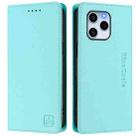 For Honor 60 SE RC01 Dual-Folded Magnetic Suction RFID Leather Phone Case(Mint Green) - 2