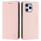 For Honor 60 SE RC01 Dual-Folded Magnetic Suction RFID Leather Phone Case(Pink) - 2