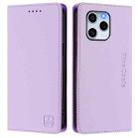 For Honor 60 SE RC01 Dual-Folded Magnetic Suction RFID Leather Phone Case(Light Purple) - 2