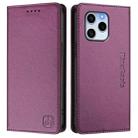 For Honor 60 SE RC01 Dual-Folded Magnetic Suction RFID Leather Phone Case(Violet) - 2