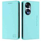 For Honor 70 RC01 Dual-Folded Magnetic Suction RFID Leather Phone Case(Mint Green) - 2