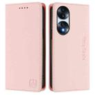 For Honor 70 RC01 Dual-Folded Magnetic Suction RFID Leather Phone Case(Pink) - 2