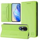 For Honor 80 RC01 Dual-Folded Magnetic Suction RFID Leather Phone Case(Grass Green) - 1