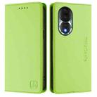 For Honor 80 RC01 Dual-Folded Magnetic Suction RFID Leather Phone Case(Grass Green) - 2