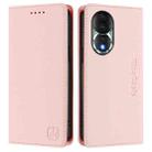 For Honor 80 RC01 Dual-Folded Magnetic Suction RFID Leather Phone Case(Pink) - 2