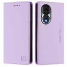 For Honor 80 RC01 Dual-Folded Magnetic Suction RFID Leather Phone Case(Light Purple) - 2