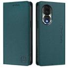 For Honor 80 RC01 Dual-Folded Magnetic Suction RFID Leather Phone Case(Dark Green) - 2