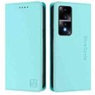 For Honor 80 GT RC01 Dual-Folded Magnetic Suction RFID Leather Phone Case(Mint Green) - 2