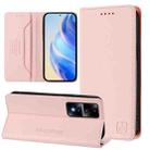 For Honor 80 GT RC01 Dual-Folded Magnetic Suction RFID Leather Phone Case(Pink) - 1