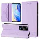 For Honor 80 GT RC01 Dual-Folded Magnetic Suction RFID Leather Phone Case(Light Purple) - 1