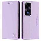 For Honor 80 GT RC01 Dual-Folded Magnetic Suction RFID Leather Phone Case(Light Purple) - 2