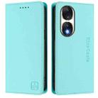 For Honor 90 RC01 Dual-Folded Magnetic Suction RFID Leather Phone Case(Mint Green) - 2