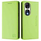 For Honor 90 RC01 Dual-Folded Magnetic Suction RFID Leather Phone Case(Grass Green) - 2