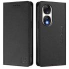 For Honor 90 RC01 Dual-Folded Magnetic Suction RFID Leather Phone Case(Black) - 2