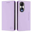 For Honor 90 RC01 Dual-Folded Magnetic Suction RFID Leather Phone Case(Light Purple) - 2