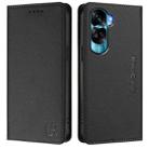 For Honor 90 Lite / Honor X50i RC01 Dual-Folded Magnetic Suction RFID Leather Phone Case(Black) - 2