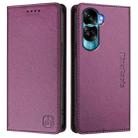 For Honor 90 Lite / Honor X50i RC01 Dual-Folded Magnetic Suction RFID Leather Phone Case(Violet) - 2