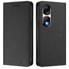 For Honor 90 Pro RC01 Dual-Folded Magnetic Suction RFID Leather Phone Case(Black) - 2