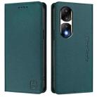 For Honor 90 Pro RC01 Dual-Folded Magnetic Suction RFID Leather Phone Case(Dark Green) - 2