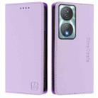 For Honor 90 Smart / X7b 5G / 4G Global RC01 Dual-Folded Magnetic Suction RFID Leather Phone Case(Light Purple) - 2