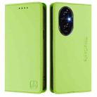 For Honor 200 RC01 Dual-Folded Magnetic Suction RFID Leather Phone Case(Grass Green) - 2