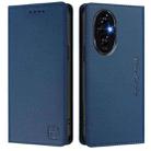 For Honor 200 RC01 Dual-Folded Magnetic Suction RFID Leather Phone Case(Dark Blue) - 2