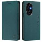 For Honor 200 RC01 Dual-Folded Magnetic Suction RFID Leather Phone Case(Dark Green) - 2