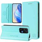 For Honor 200 Lite Global RC01 Dual-Folded Magnetic Suction RFID Leather Phone Case(Mint Green) - 1