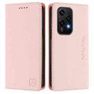 For Honor 200 Lite Global RC01 Dual-Folded Magnetic Suction RFID Leather Phone Case(Pink) - 2