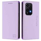 For Honor 200 Lite Global RC01 Dual-Folded Magnetic Suction RFID Leather Phone Case(Light Purple) - 2